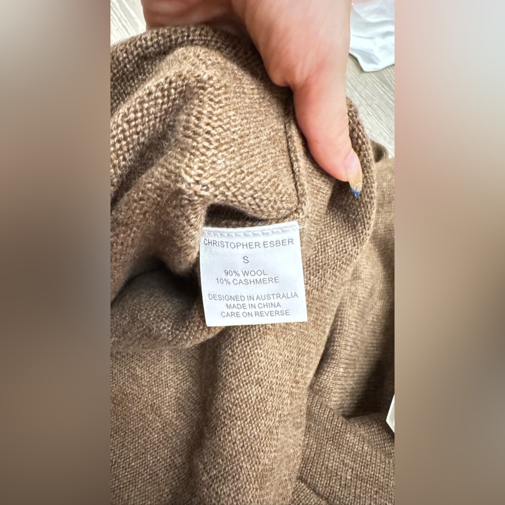 Christopher Esber Knit Tie Sweater Dress In Fawn - Picture 11 of 15